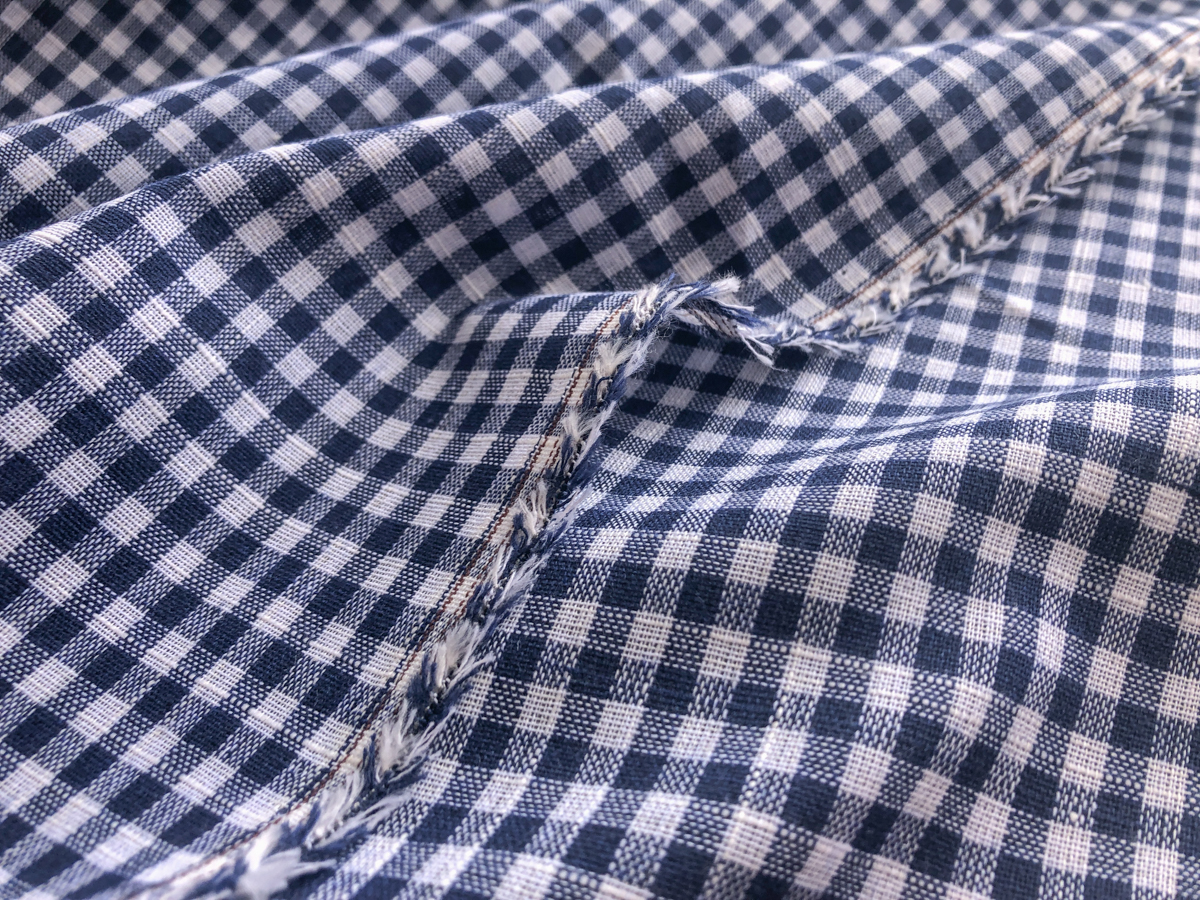 Cotton/Linen Gingham Little Check Navy Stonemountain & Daughter