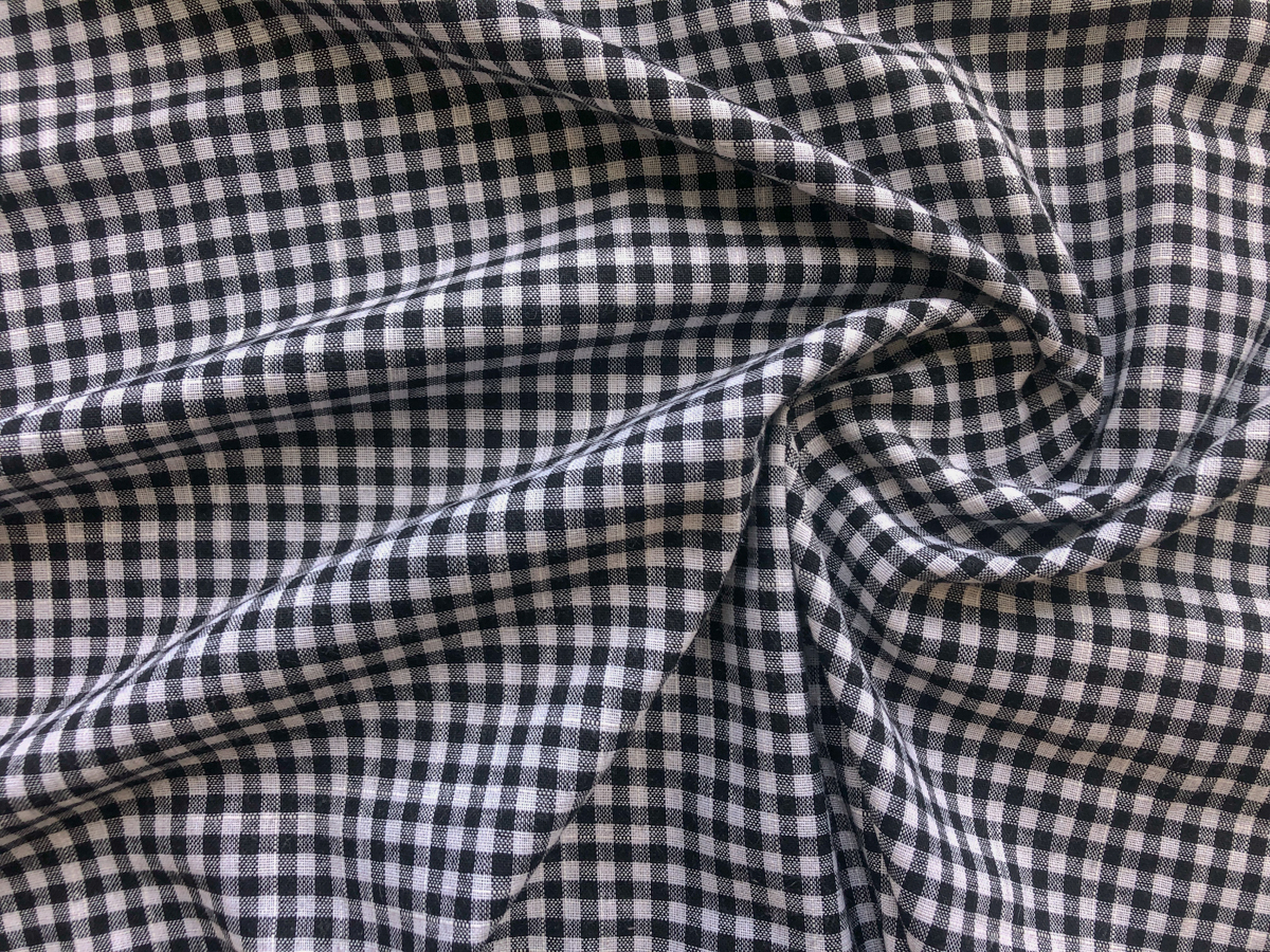 Cotton/Linen Gingham Little Check Black Stonemountain & Daughter