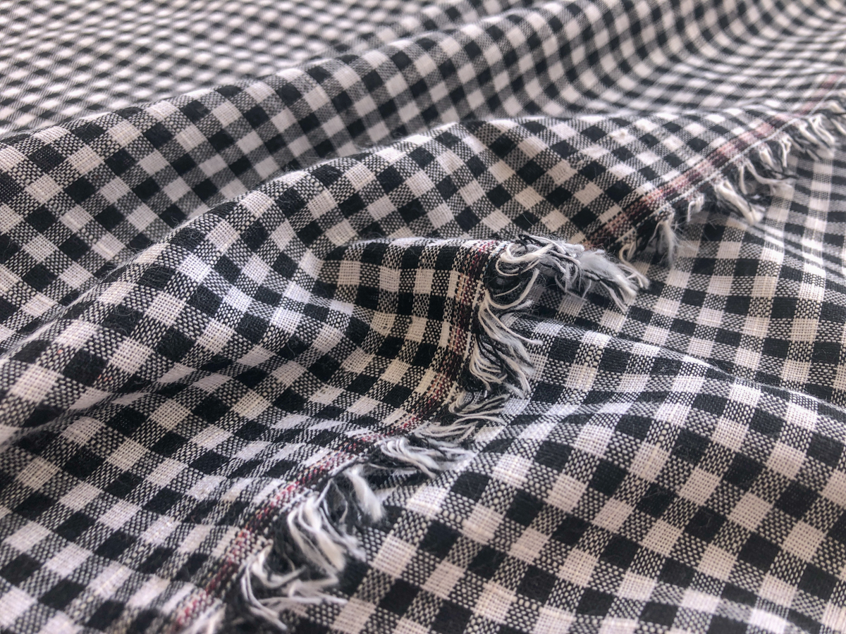 Cotton/Linen Gingham Little Check Black Stonemountain & Daughter Fabrics