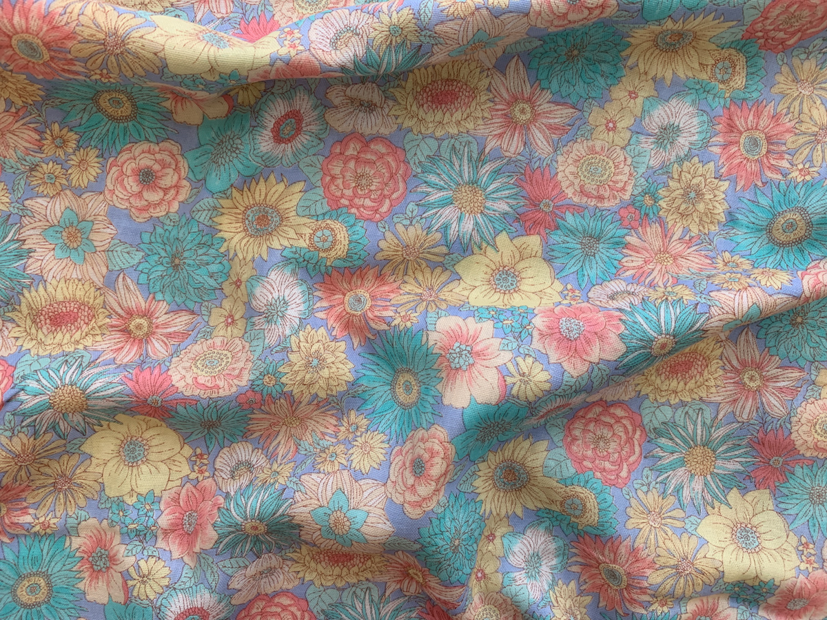 Japanese Cotton Double Gauze Floral Blue Stonemountain & Daughter