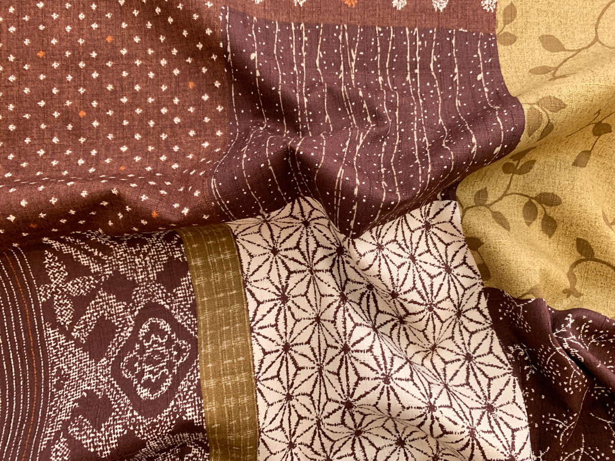 Japanese Cotton Dobby Collage Brown Stonemountain & Daughter Fabrics