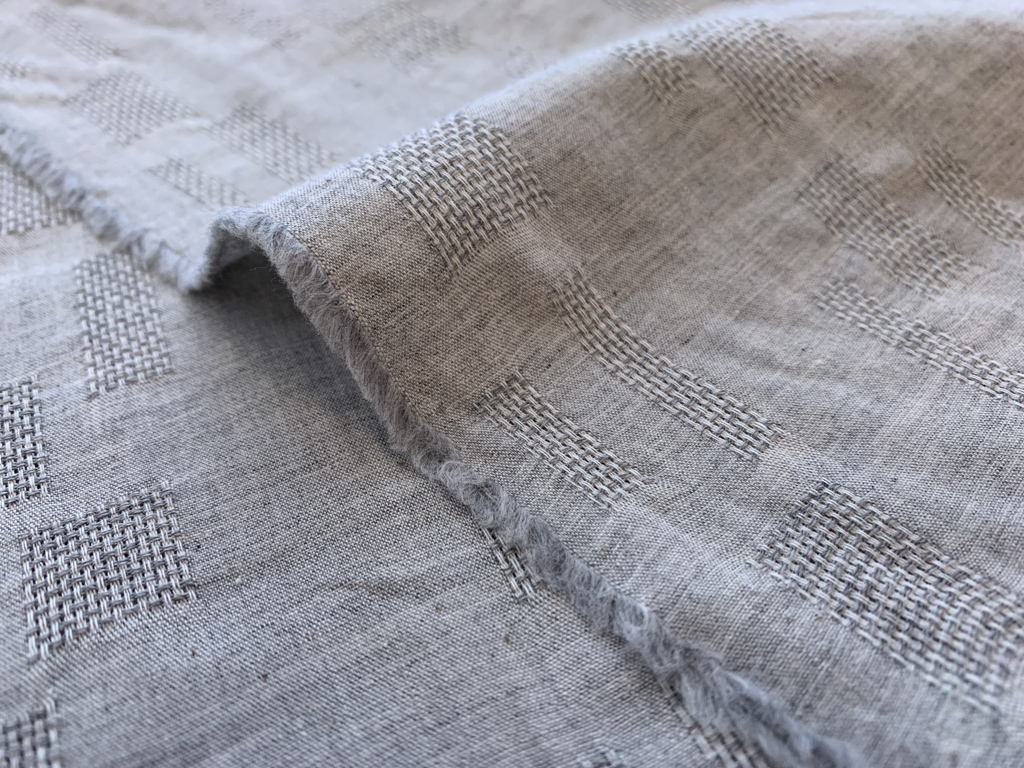 Japanese Yarn Dyed Cotton Jacquard Grey Weave Stonemountain