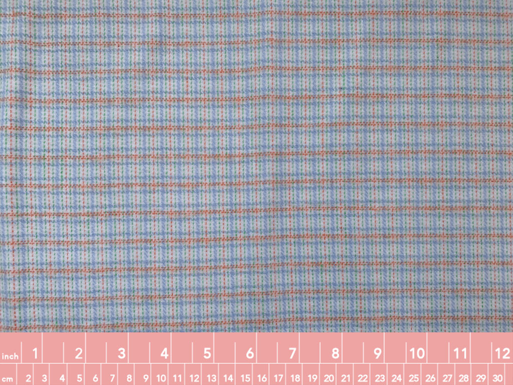 Yarn Dyed Cotton Flannel Primo Plaid Blue/Red Stitched