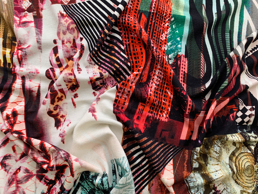 Designer Deadstock Italian Rayon Knit Skyline Stonemountain