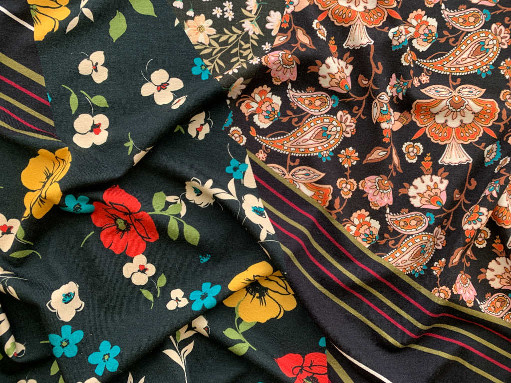 Designer Deadstock Italian Rayon Knit Paisley Patchwork