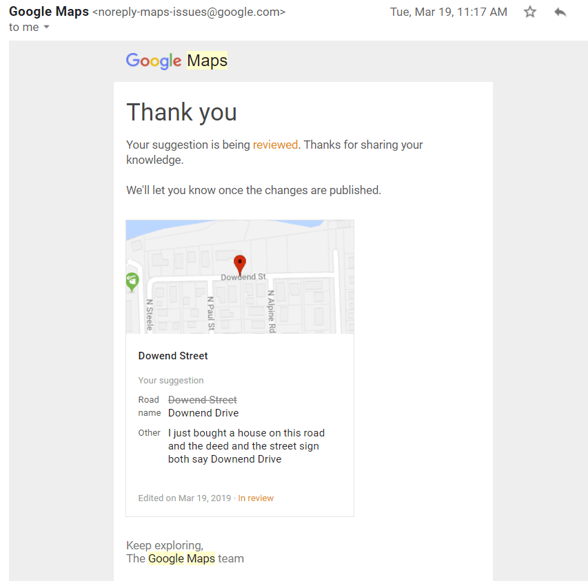 Google Maps Not Saying Street Names Android