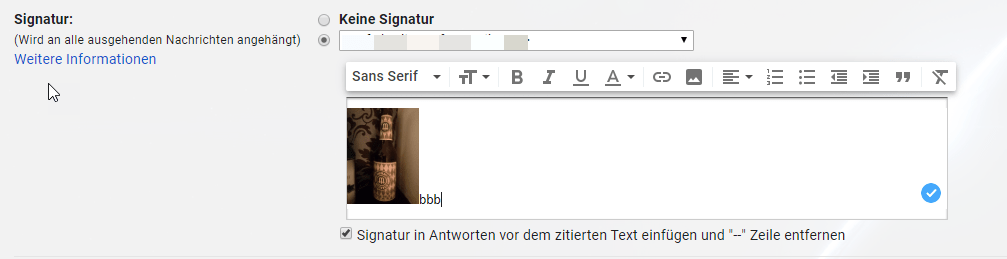 Gmail Signatur zeigt meine Drive Bilder nicht an