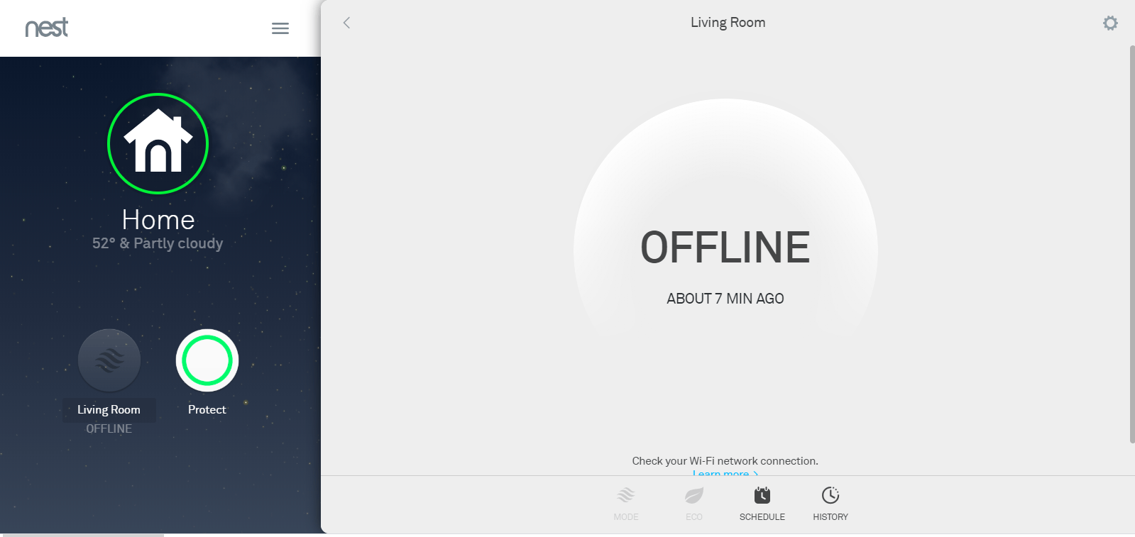 Thermostat connected to WiFi however app shows offline. is