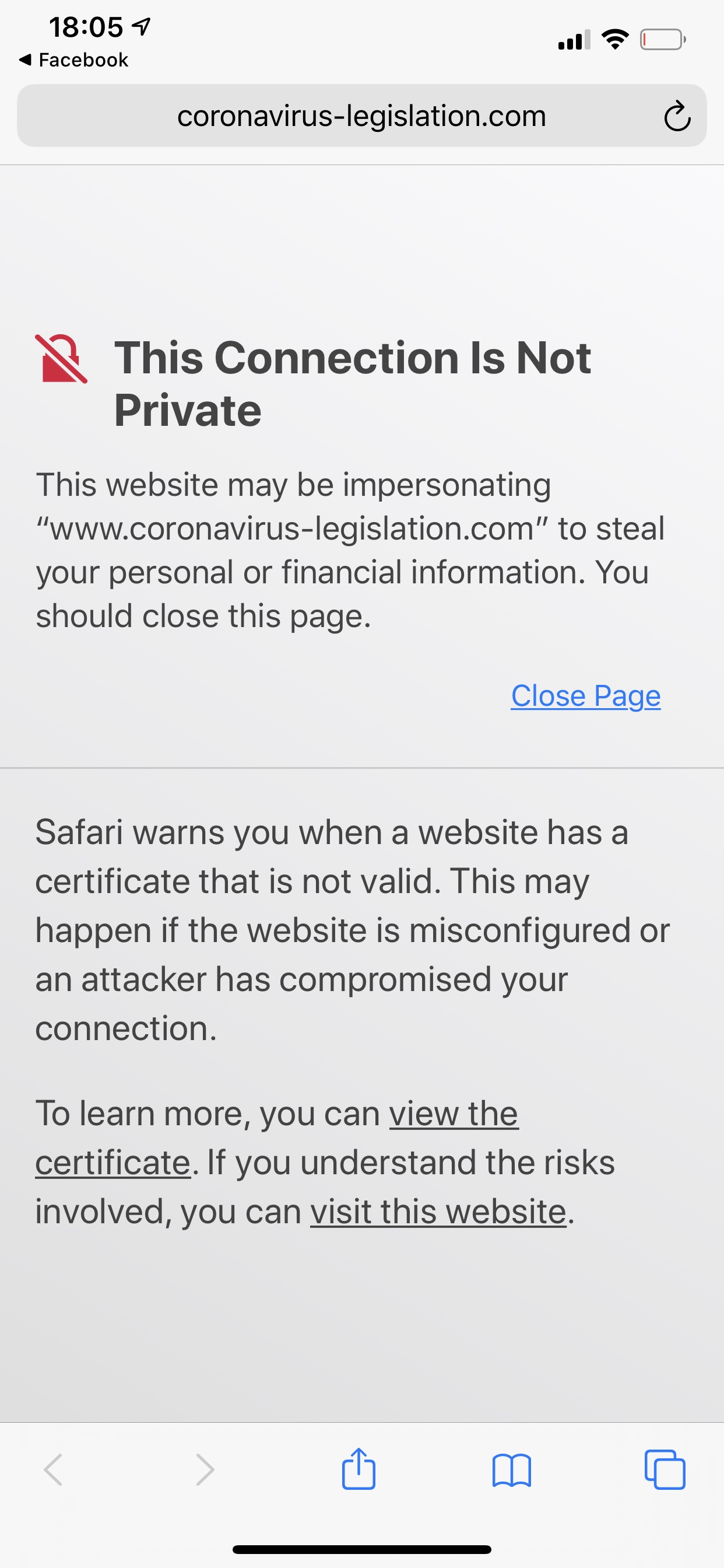 How to solve the error "This connection is not private" when using