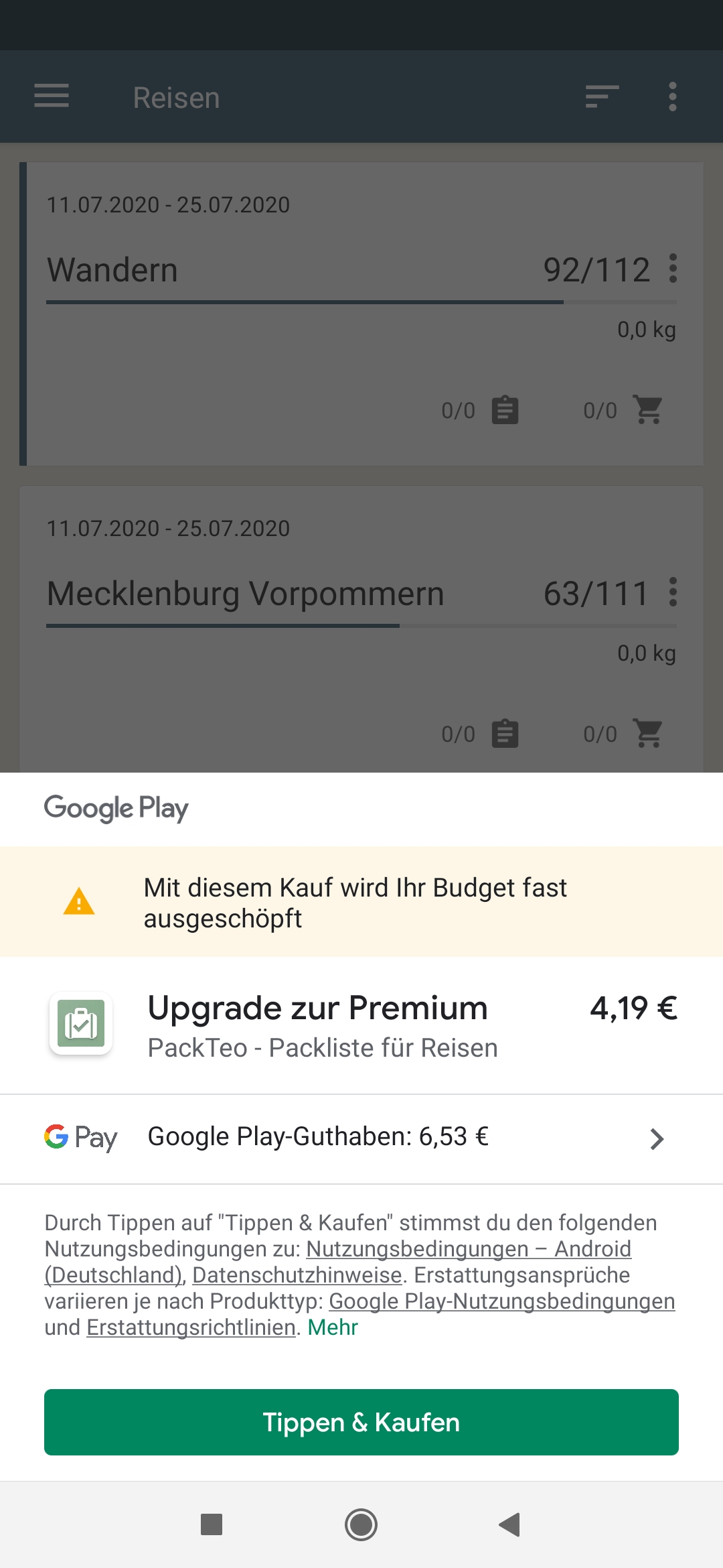 Google Play Guthaben kann nicht verwendet werden Google