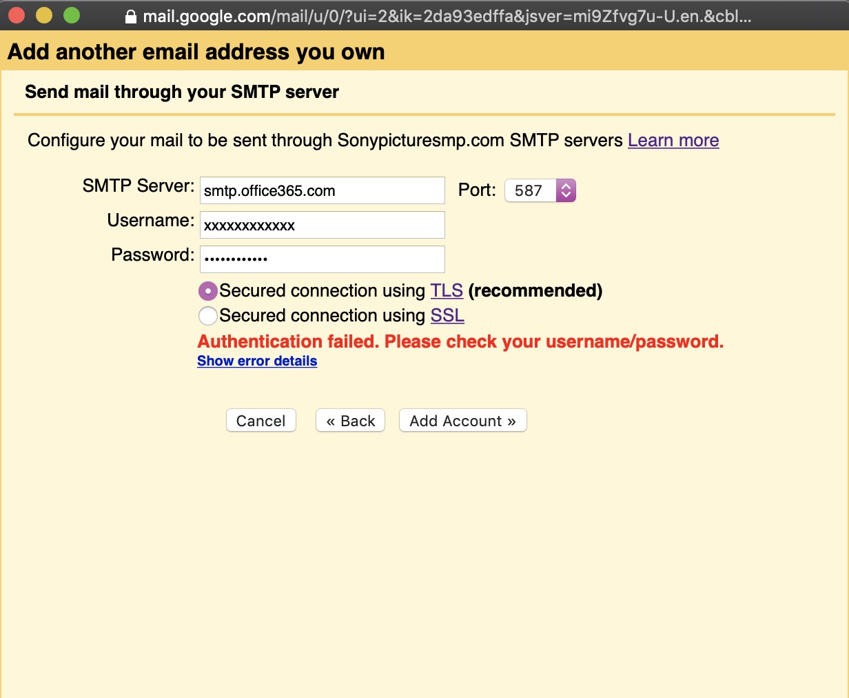 Send mail through SMTP server (office365) error "Authentication failed." MFA issue? Gmail