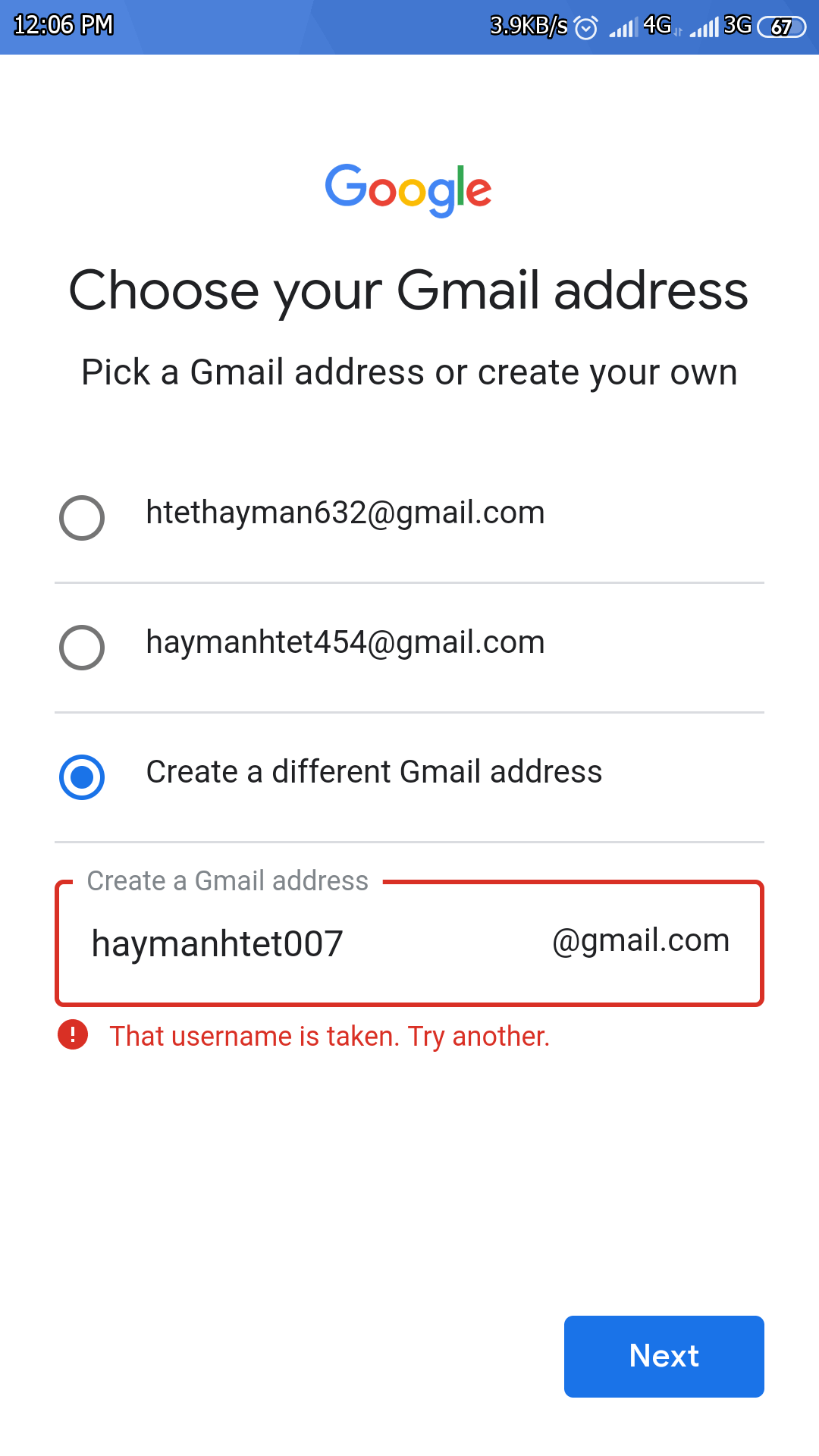 I have a gmail account.ID is i can't login