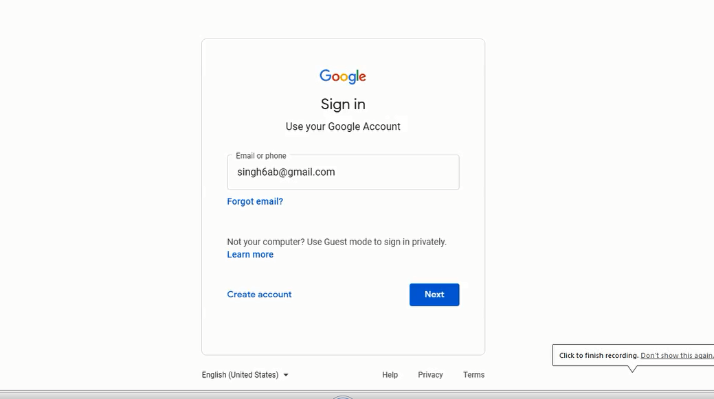 I am Unable to Reset Password of Gmail Account due to 2