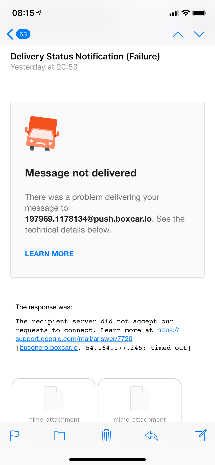 Gmail Message Could Not Be Delivered GAMILQ