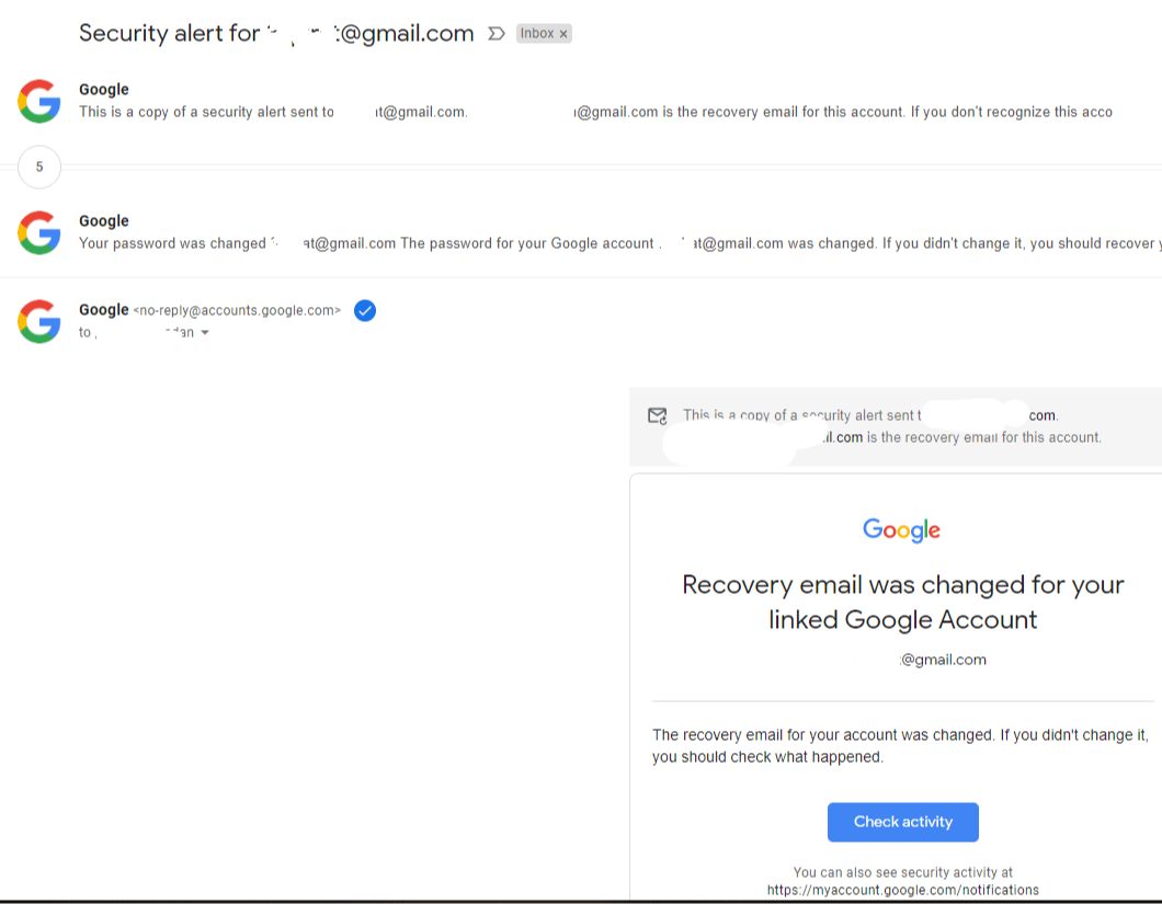 My google account was hacked, password, phone, recovery