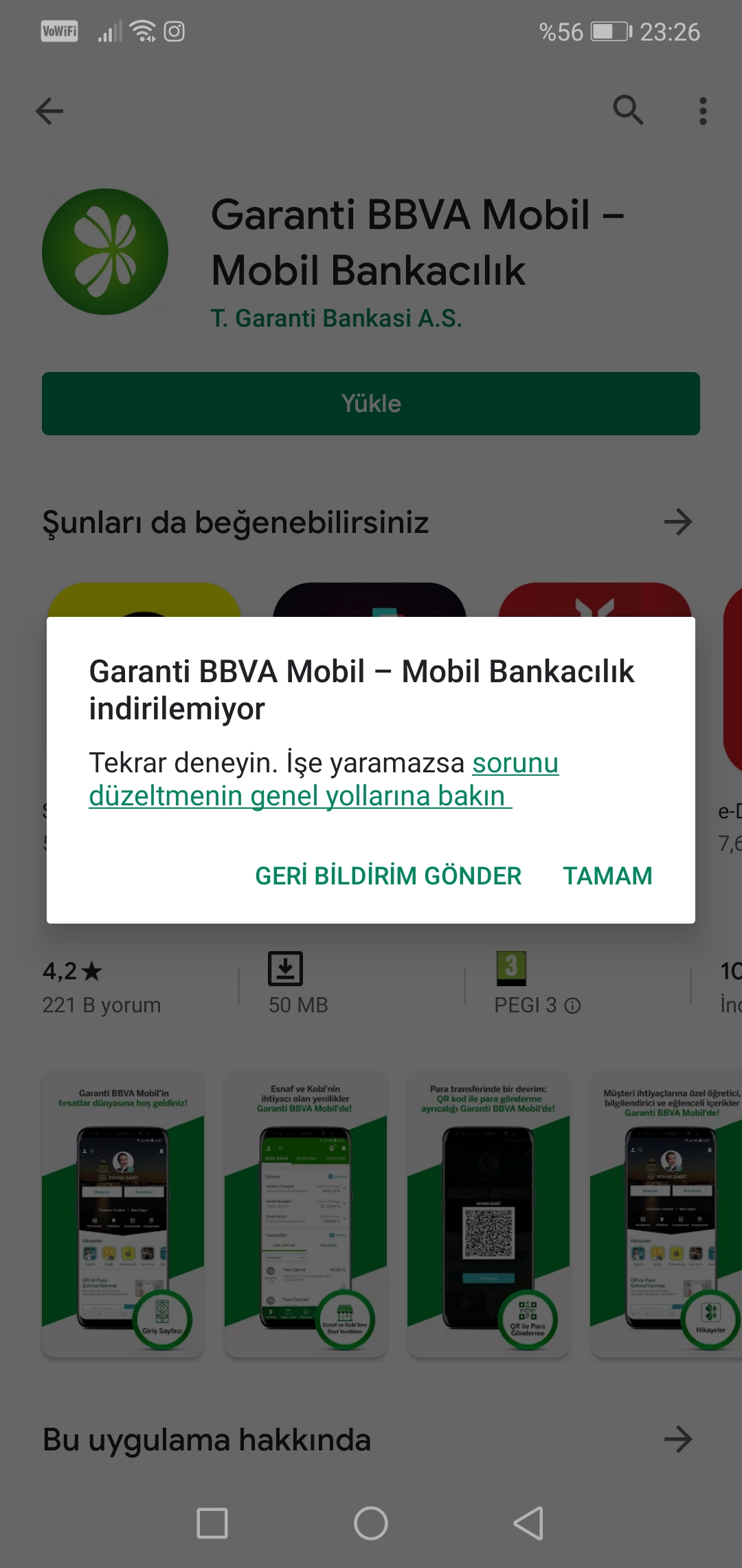 Garanti mobil silindi tekrar yükleyemiyorum. Diğer uygulamalar iniyor