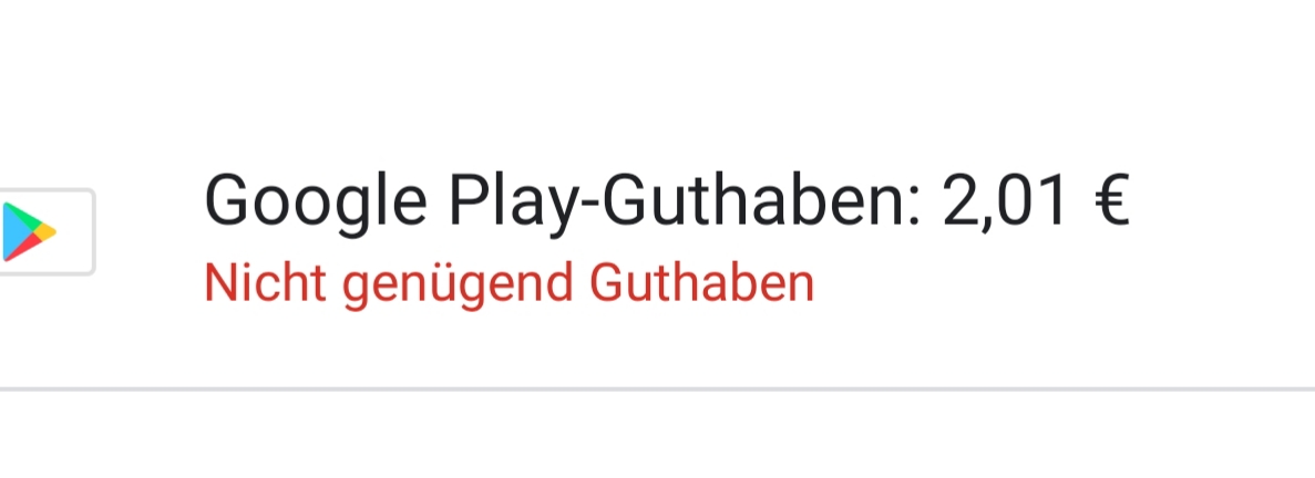 Guthaben wird im bezahlsystem im Spiel falsch angezeigt( zu wenig) als