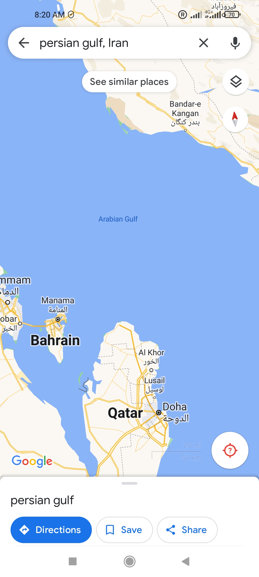 World Map Persian Gulf