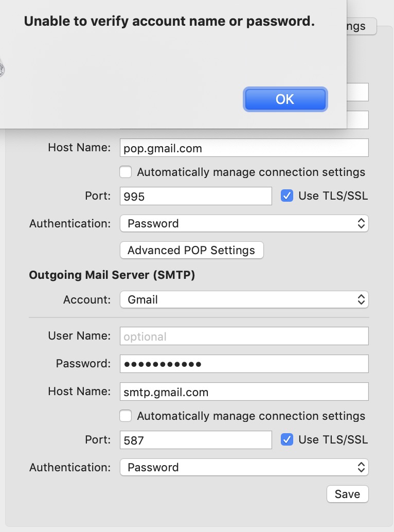 I NEED a POP account for Gmail with Mac mail. Gmail