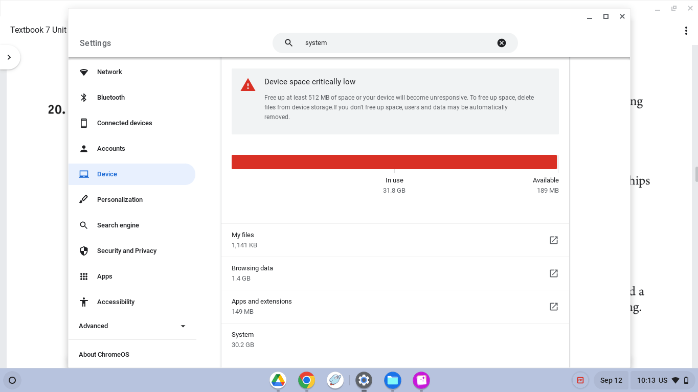 How do I clear my system storage on a chromebook? - Chromebook 