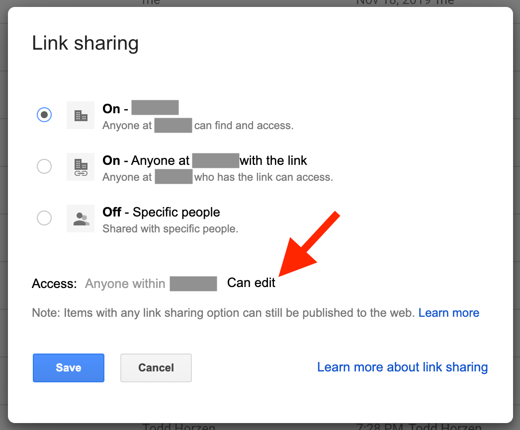 Google Form Owner Can&rsquo;t Change Organizational Access Level 