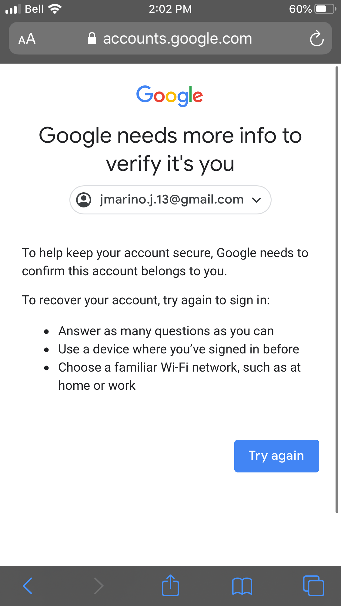 Can’t recover account with 2 step verification ( lost