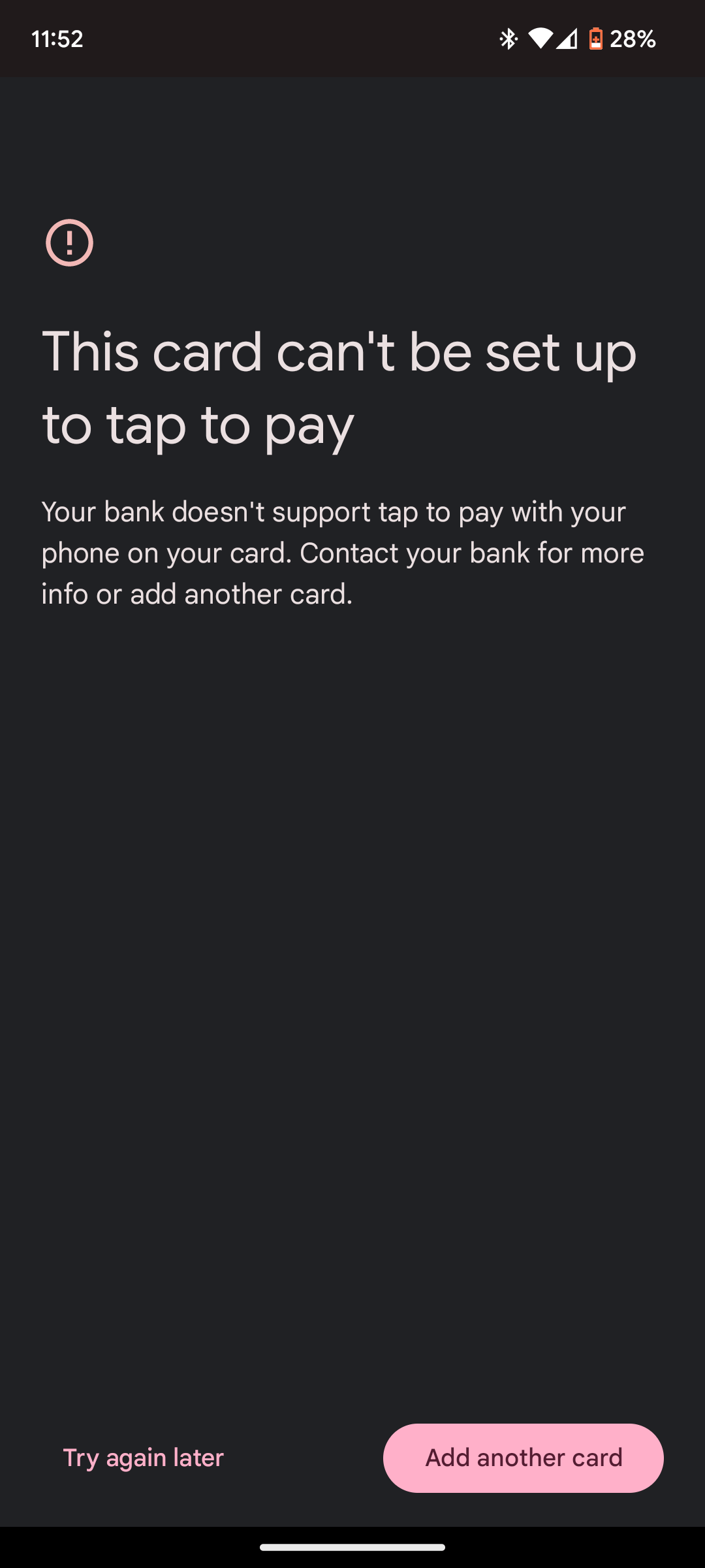 Can&rsquo;t add tap to pay - Google Wallet Community