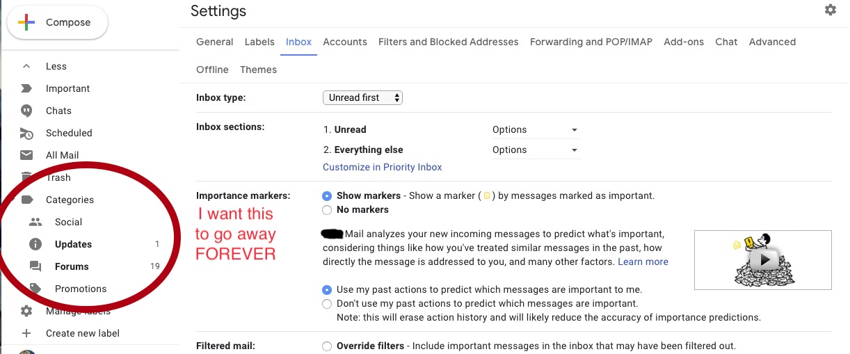 Gmail Inbox Shows 1 Unread Email