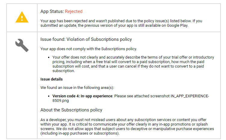 Your offer does not clearly and accurately describe the terms of 