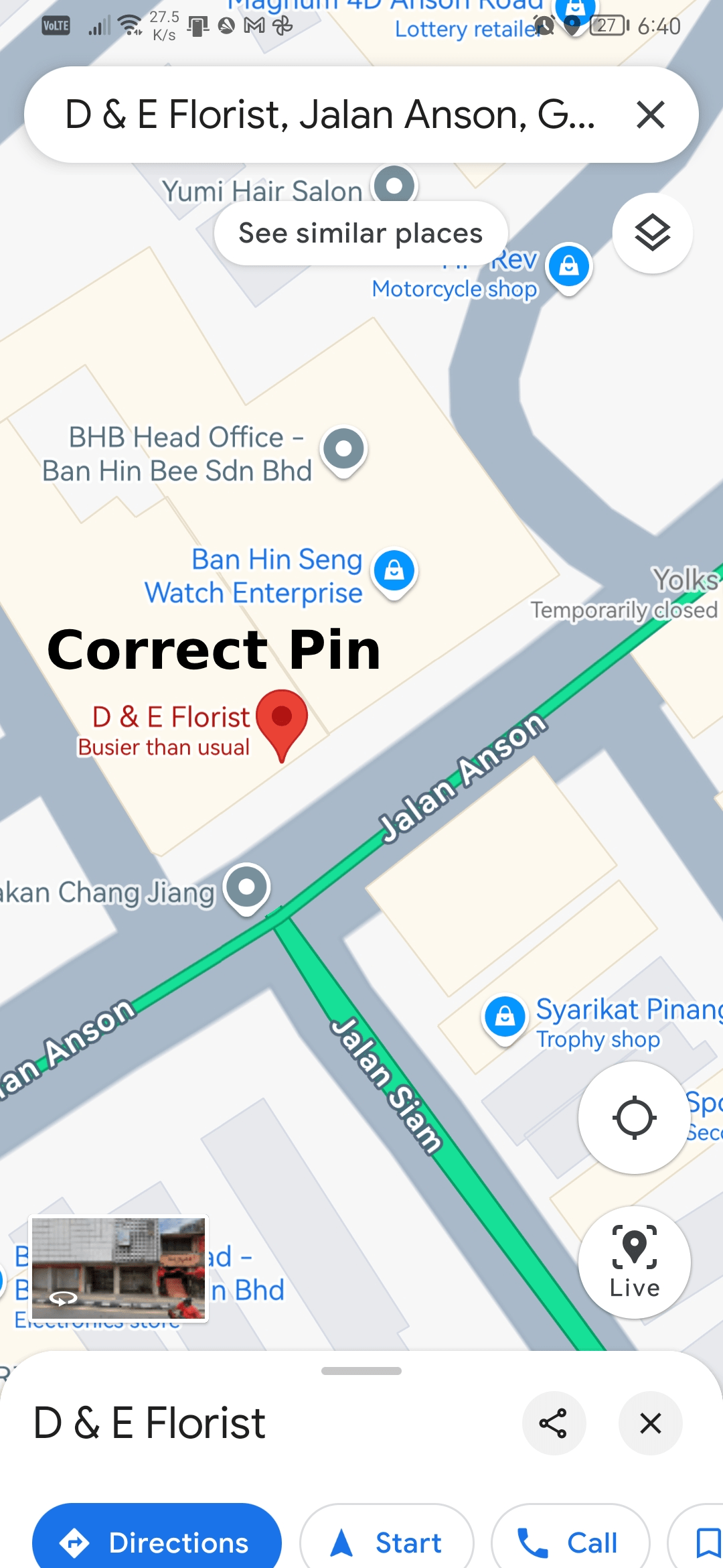 The location pin for the business is off sometimes - Google Maps 