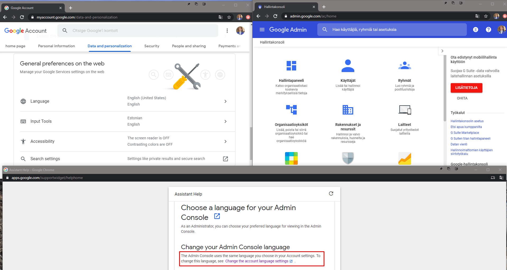 Gmail Admin Console Home Page GAMILQ
