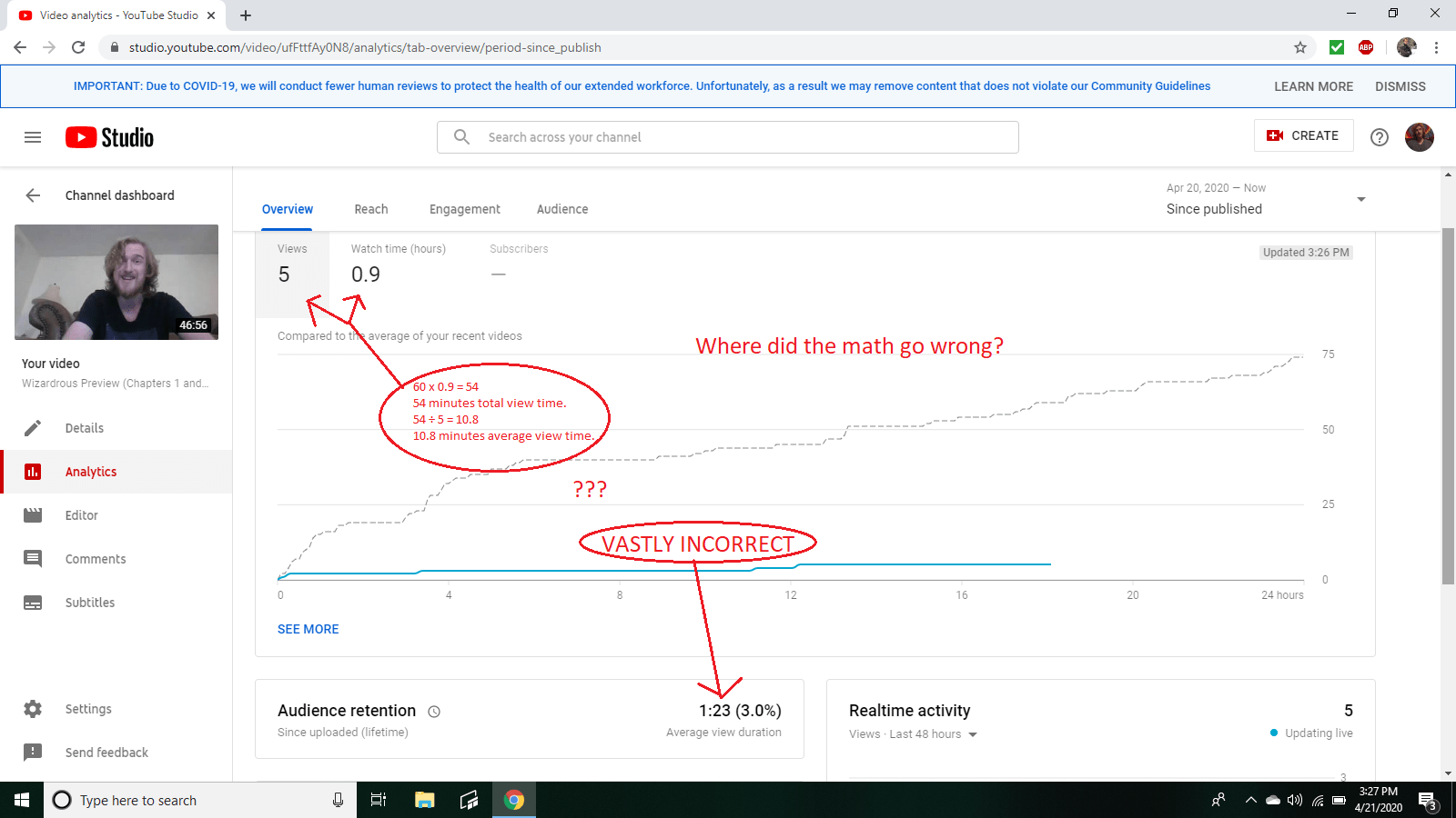 Incorrect Statistics Vis-A-Vis View Duration - Youtube Community