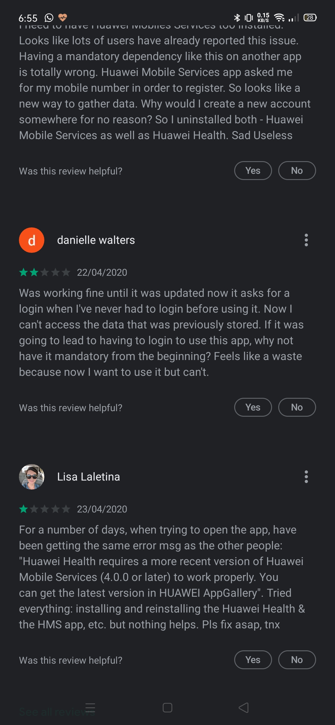 Huawei Health App Is Not Opening. Lot Of Complains. Apk Download, Wrist Band Non Synchronization. - Google Play Community