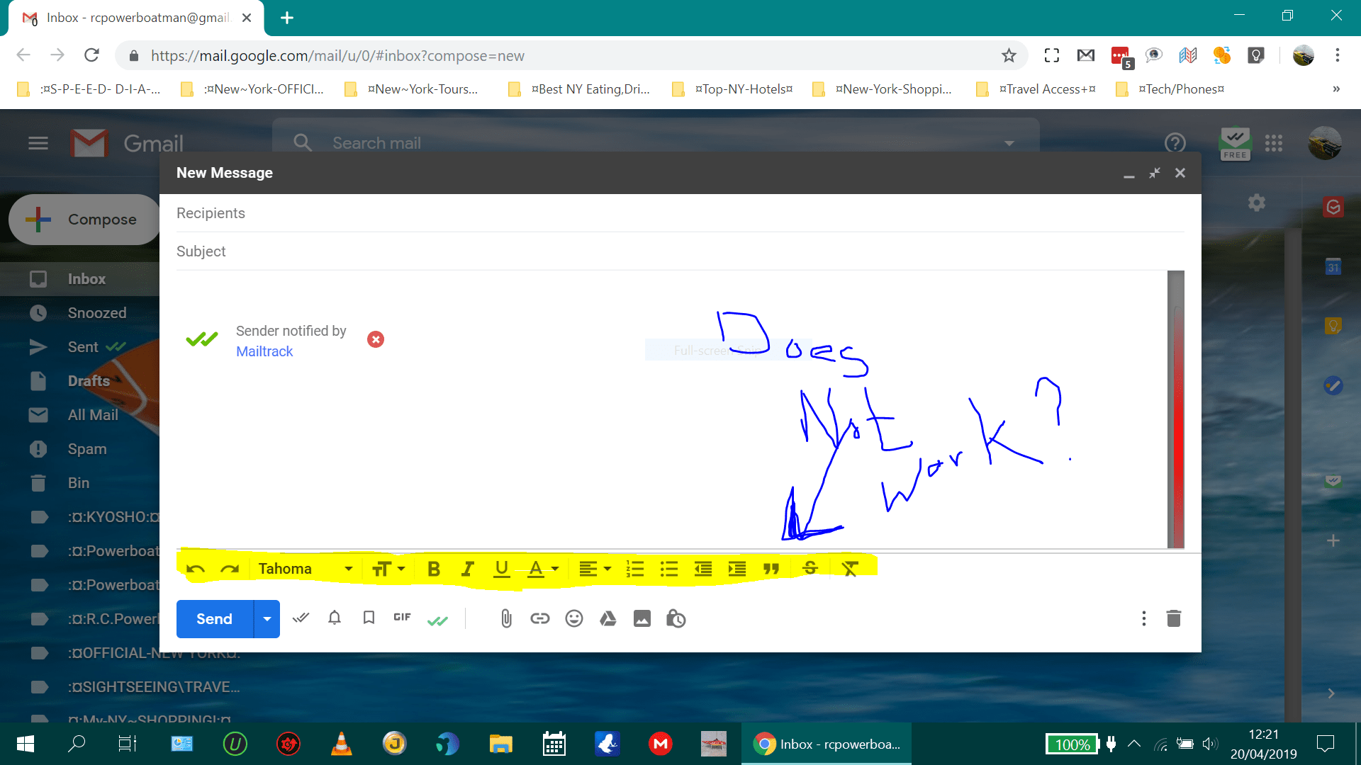 GMail Compose formatting toolbar not working??? Gmail Community