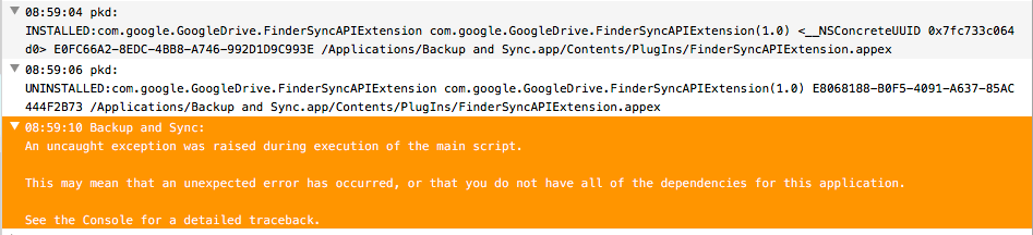 Backup and Sync not working on OS El Capitan 10.11.6 since 1 week