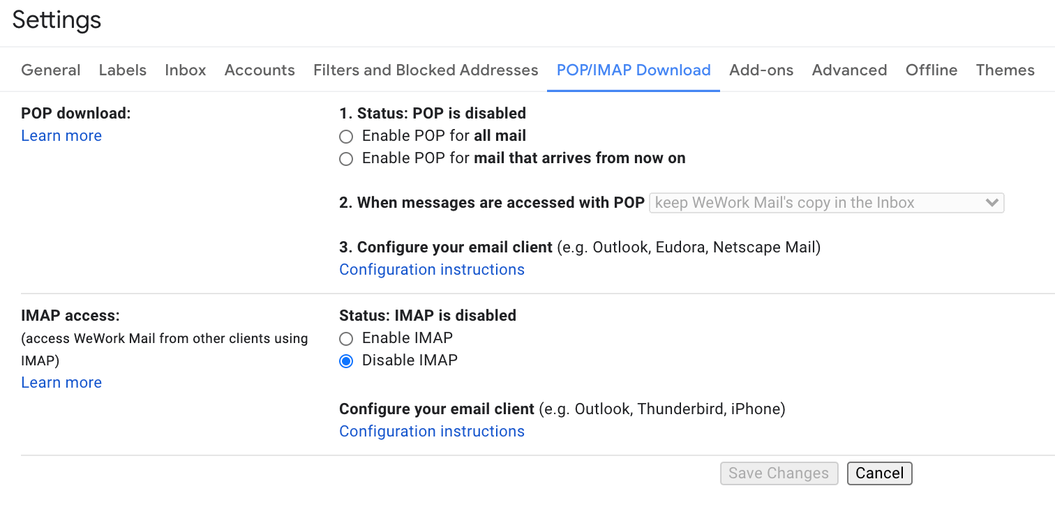 In Gmail settings, the "Forwarding" function is missing