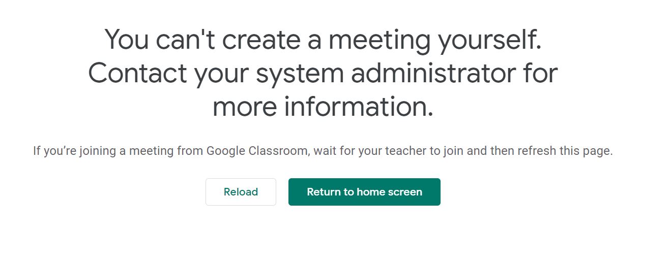 How to get rid of error "You can't create a meeting