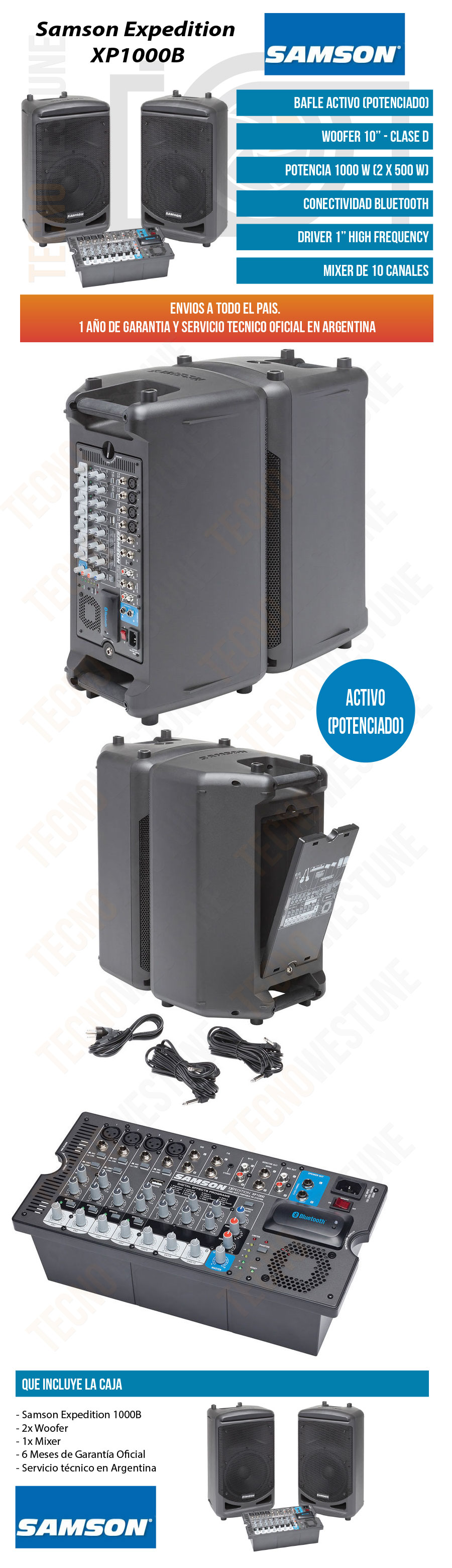 Sistema Portable Samson XP1000B - TecnoWestune Store