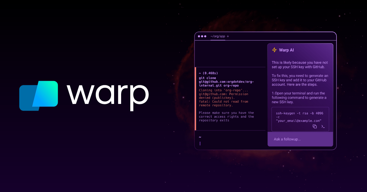 Warp AI AI fully integrated with your terminal Notion