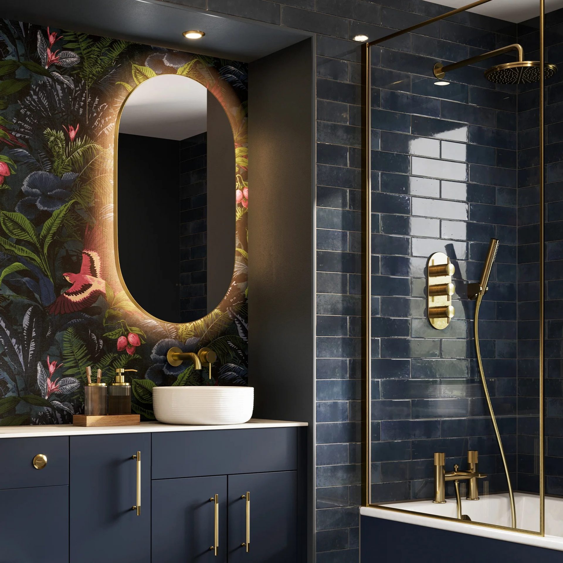 Arcane Pill Illuminated Frame Bathroom Mirror Brushed Brass Get My Taps
