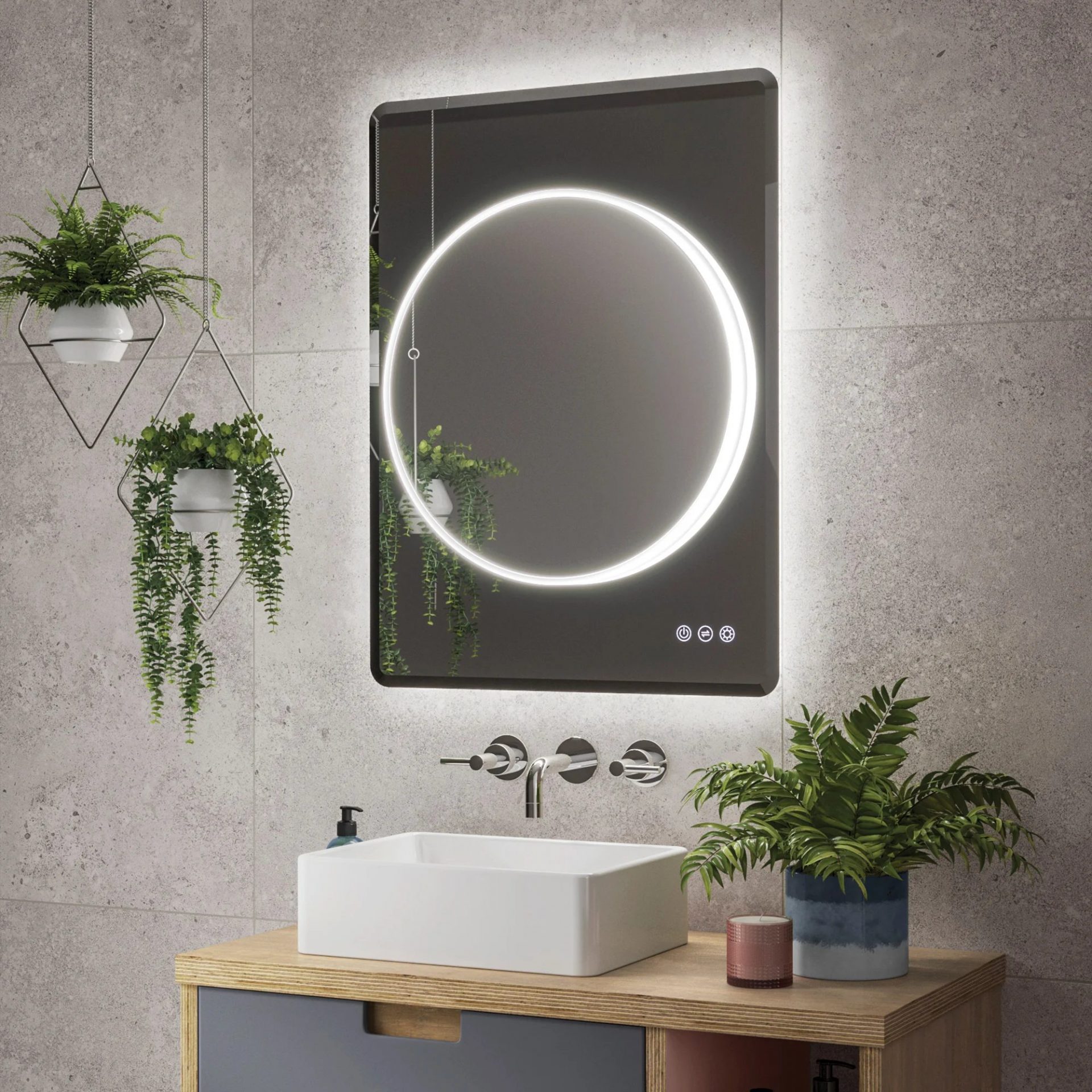 Frontier Illuminated Circular Bathroom Mirror Get My Taps