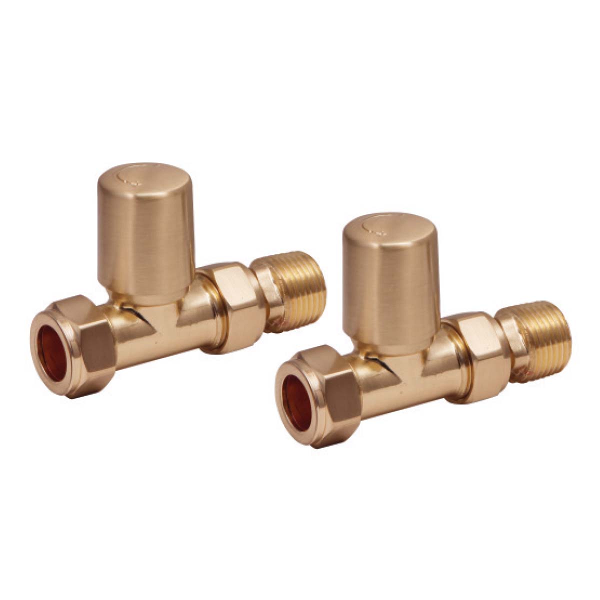 Towel Rail Valves Straight (Pair) Brushed Brass Get My Taps