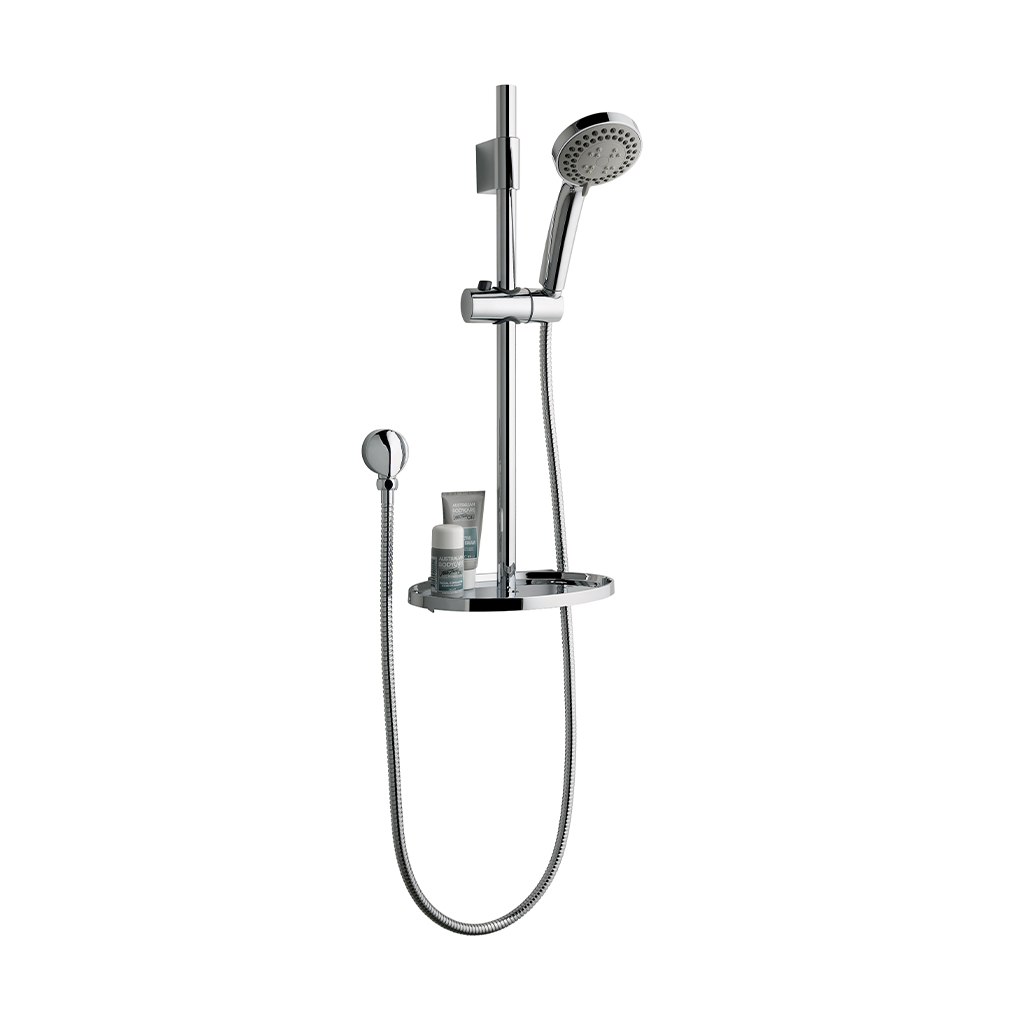 Sliding Riser Kit with Round Soap Dish, Multiple Function Shower