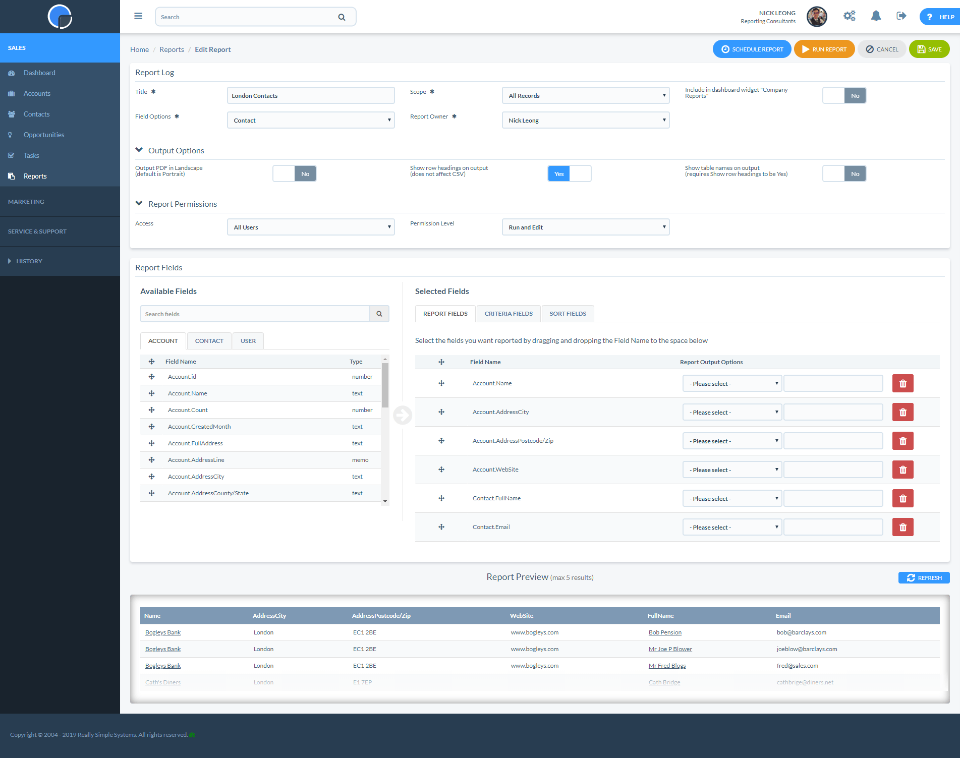 Listing Report Writer Custom Reports from your CRM