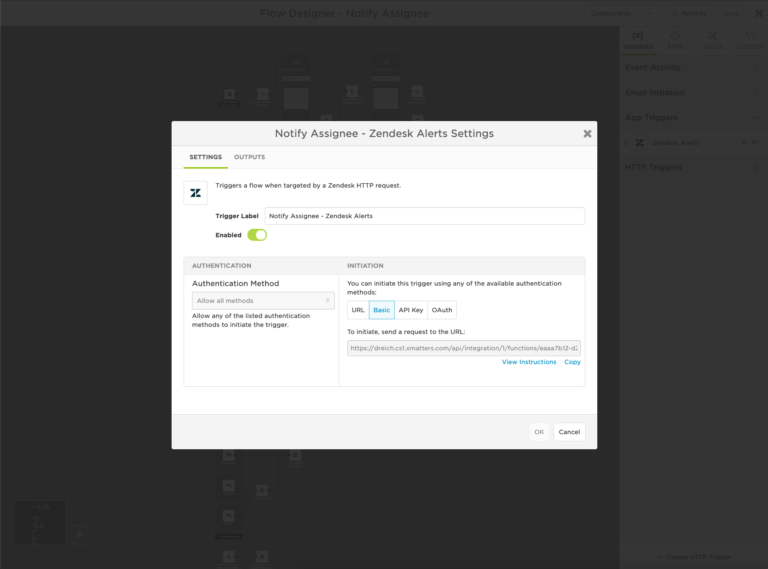Zendesk Workflow xMatters