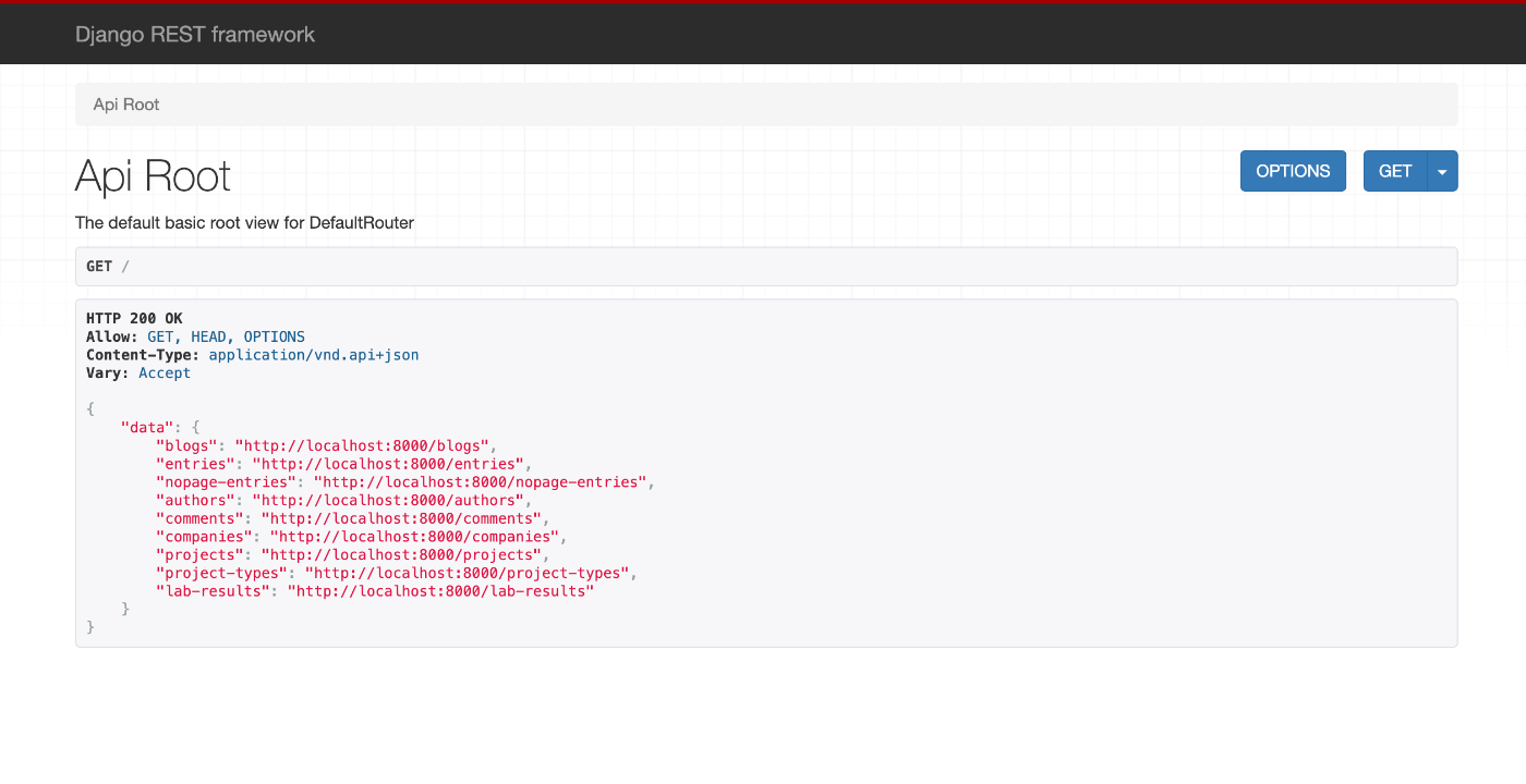 Django REST framework JSONAPI（DJA）を試す