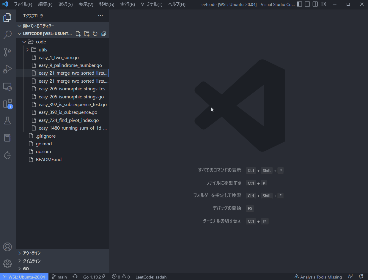 LeetCodeをVS CodeとGoで解くための環境づくり