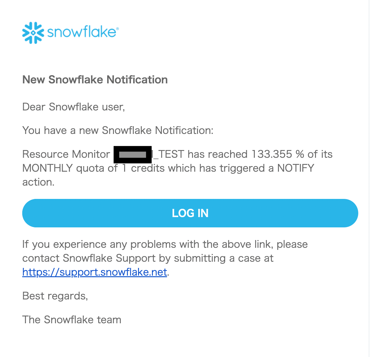 Snowflakeのリソースモニターを設定してみた ACCOUNTADMIN以外のユーザに通知したい！