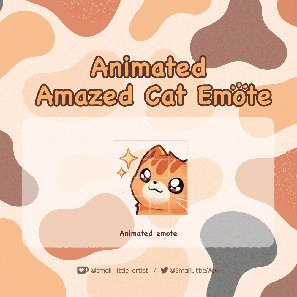 Animated emote Amazed cat Orange tabby Small_little_artist's Ko