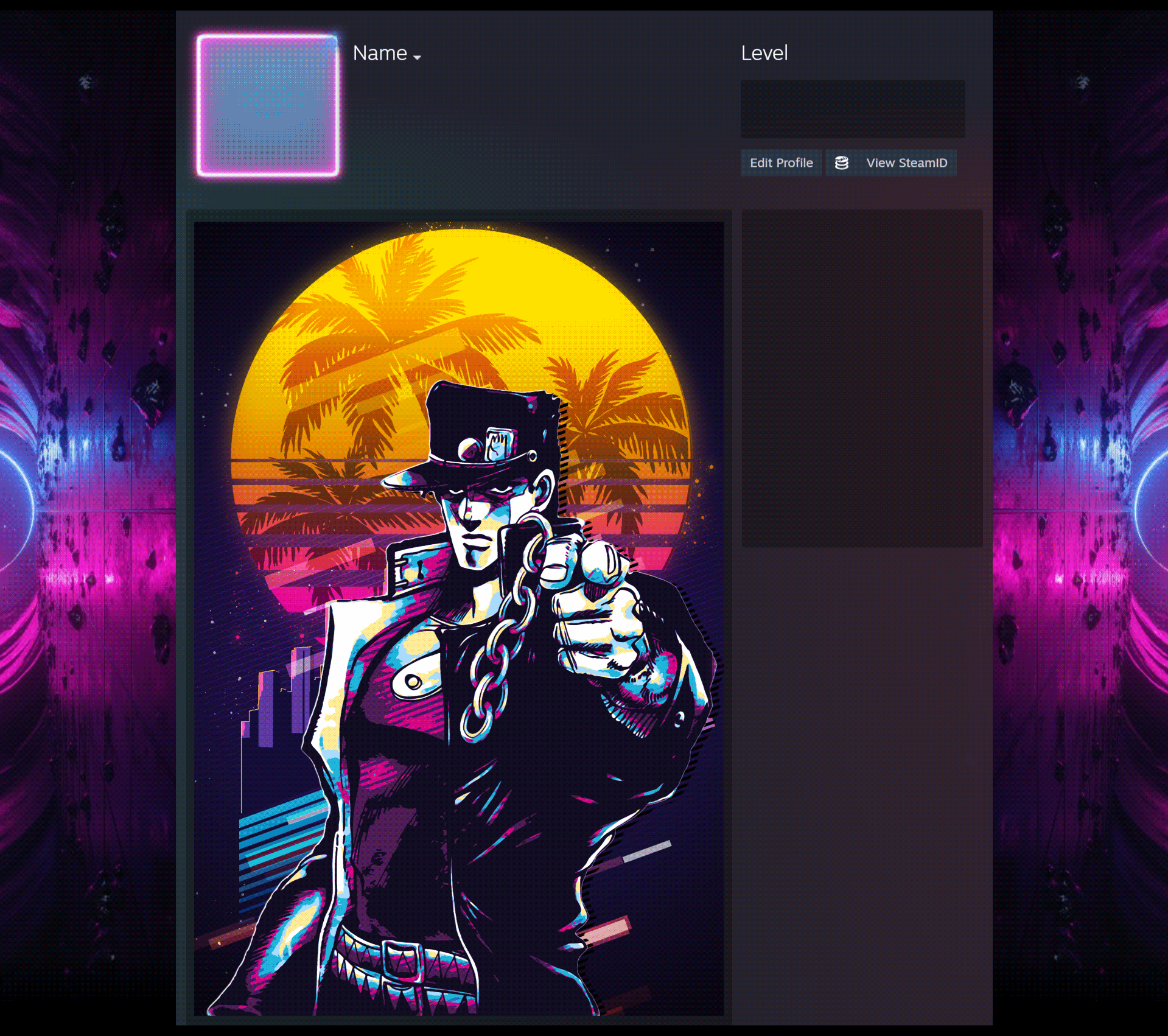 (No Text) Featured Steam Artwork Jotaro Kujo Retrowave Addy213's Ko